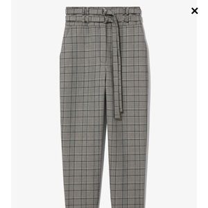 Proenza Schouler Glen Plaid Belted Tapered Pant